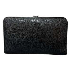 Hermes Togo Dogon Black Leather Long Wallet with Removable Coin